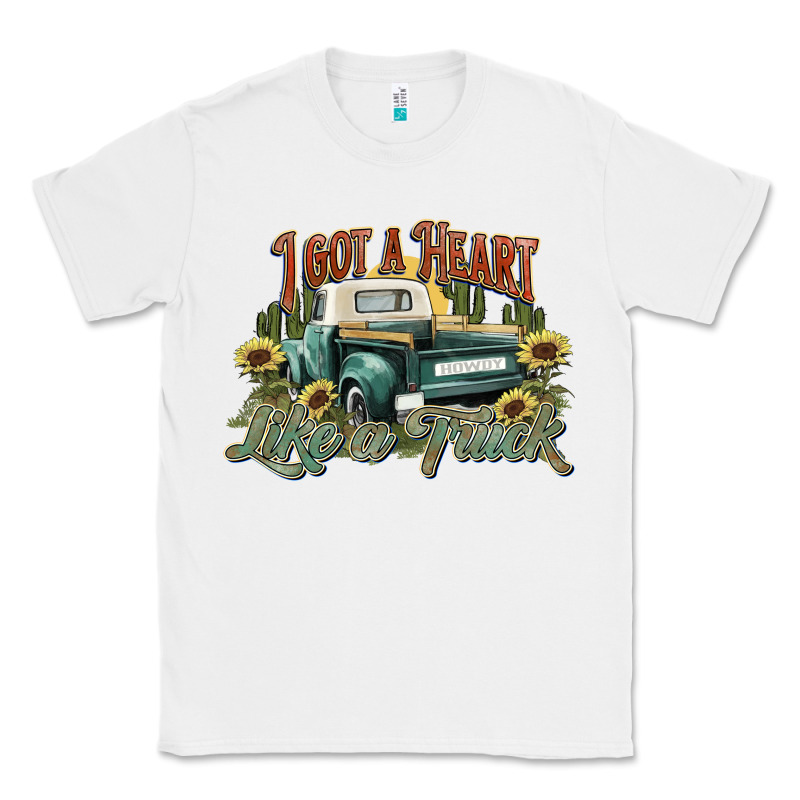 I Got A Heart Like A Truck Western Sunflower Classic Tee by NancyCooperArtShop | Teevron