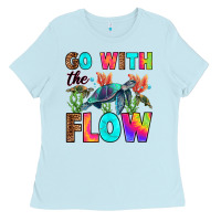 Baby Blue go with the flow Ladies Tee - RanaPortraitStore