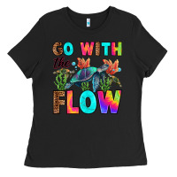 Black go with the flow Ladies Tee - RanaPortraitStore