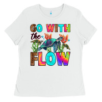 White go with the flow Ladies Tee - RanaPortraitStore