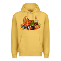 Antique Gold fall gnome truck Premium Hoodie - CowGirlArtShop