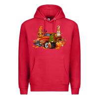Cardinal fall gnome truck Premium Hoodie - CowGirlArtShop