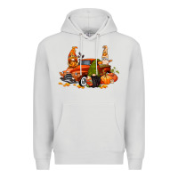 Dove Grey fall gnome truck Premium Hoodie - CowGirlArtShop