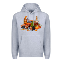 Heather Grey fall gnome truck Premium Hoodie - CowGirlArtShop