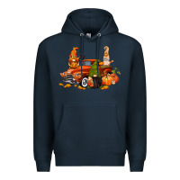 Navy fall gnome truck Premium Hoodie - CowGirlArtShop