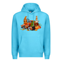 Ocean Blue fall gnome truck Premium Hoodie - CowGirlArtShop