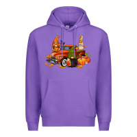 Purple fall gnome truck Premium Hoodie - CowGirlArtShop