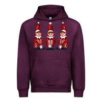 Mauve Wine Christmas Elfs Urban Hoodie - FaDigitalArtStudio