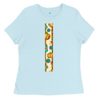 Baby Blue pumpkin caffee Ladies Tee - BundleAndBundleShop