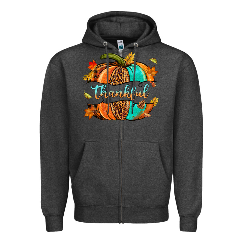 Pumpkin Thankful Zipper Hoodie by NancyCooperArtShop | Teevron