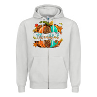 Dove Grey pumpkin thankful Zipper Hoodie - NancyCooperArtShop