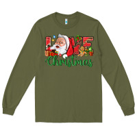 Army Green Love Christmas With Santa Long Sleeve Tee - BundleAndBundleShop