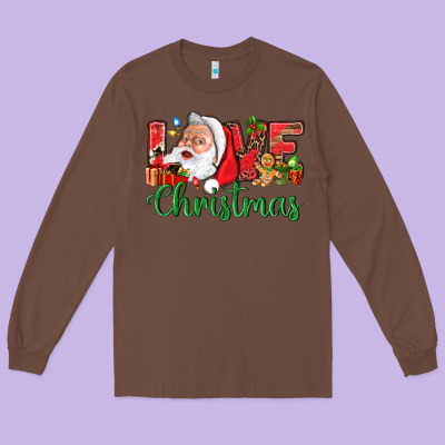 Love Christmas With Santa Long Sleeve Tee Designed By Bundleandbundleshop