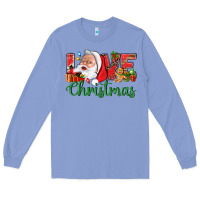 Colony Blue Love Christmas With Santa Long Sleeve Tee - BundleAndBundleShop