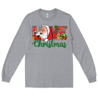 Heather Grey Love Christmas With Santa Long Sleeve Tee - BundleAndBundleShop