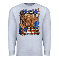 Heather Grey oh my stars Premium Sweatshirt - CowGirlArtShop