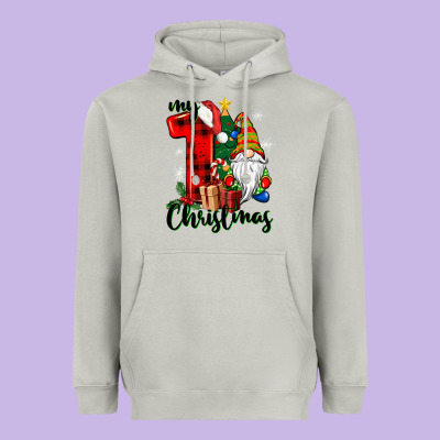 My First Christmas Gnome Heavyweight Hoodie Designed By Cowgirlartshop