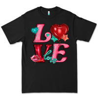 Black love with balloons Premium Tee - AdoDesignShop