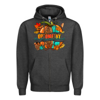 Charcoal Heather optometry thankful grateful blessed pumpkin Zipper Hoodie - NancyCooperArtShop