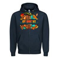 Navy optometry thankful grateful blessed pumpkin Zipper Hoodie - NancyCooperArtShop
