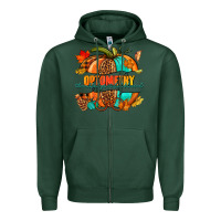 Sports Green optometry thankful grateful blessed pumpkin Zipper Hoodie - NancyCooperArtShop