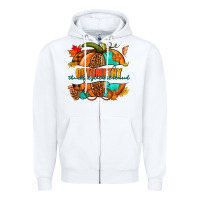 White optometry thankful grateful blessed pumpkin Zipper Hoodie - NancyCooperArtShop