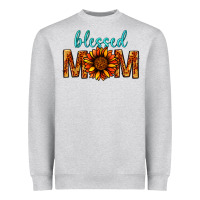 Heather Grey Blessed Mom Heavyweight Sweatshirt - BundleAndBundleShop