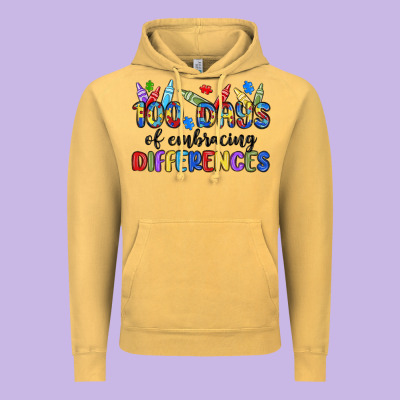 100 Days Of Embracing Differences Vintage Hoodie Designed By Maliassmallbusiness