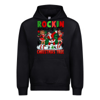 Black Rockin Around The Christmas Tree Urban Hoodie - FaDigitalArtStudio