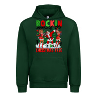 Forest Green Rockin Around The Christmas Tree Urban Hoodie - FaDigitalArtStudio