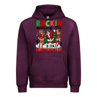Mauve Wine Rockin Around The Christmas Tree Urban Hoodie - FaDigitalArtStudio