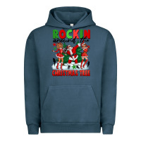 Pigment Midnight Navy Rockin Around The Christmas Tree Urban Hoodie - FaDigitalArtStudio