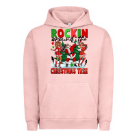 Pigment Salmon Rockin Around The Christmas Tree Urban Hoodie - FaDigitalArtStudio