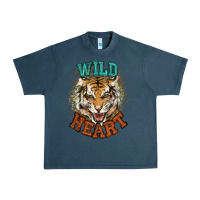 Midnight Navy wild heart tiger college western Urban Heavy Tee - NancyCooperArtShop