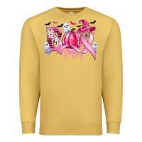 Antique Gold boo pink pumpkin witch breast cancer Premium Sweatshirt - CowGirlArtShop
