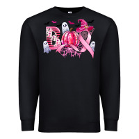 Black boo pink pumpkin witch breast cancer Premium Sweatshirt - CowGirlArtShop