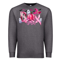 Boo Pink Pumpkin Witch Breast Cancer Premium Sweatshirt | Teevron