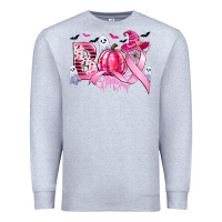 Heather Grey boo pink pumpkin witch breast cancer Premium Sweatshirt - CowGirlArtShop