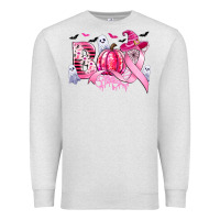 Oatmeal Heather boo pink pumpkin witch breast cancer Premium Sweatshirt - CowGirlArtShop