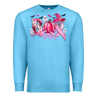 Ocean Blue boo pink pumpkin witch breast cancer Premium Sweatshirt - CowGirlArtShop