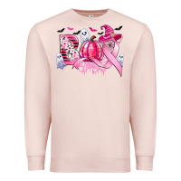 Pale Pink boo pink pumpkin witch breast cancer Premium Sweatshirt - CowGirlArtShop