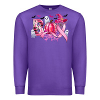 Purple boo pink pumpkin witch breast cancer Premium Sweatshirt - CowGirlArtShop