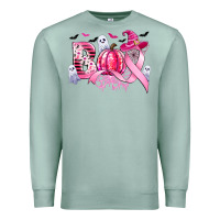 Seafoam boo pink pumpkin witch breast cancer Premium Sweatshirt - CowGirlArtShop