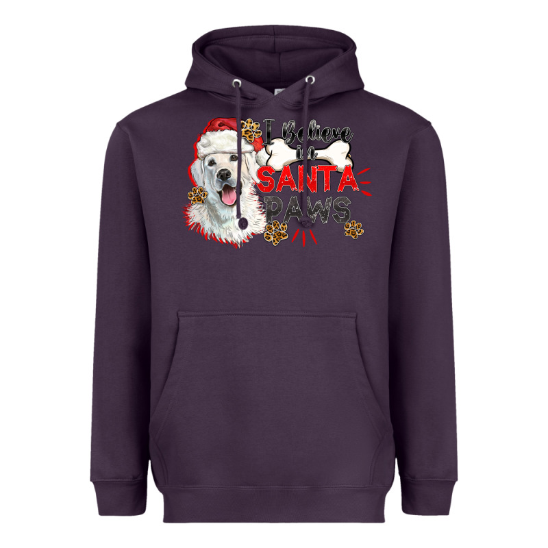 I Believe In Santa Paws Heavyweight Hoodie by CowGirlArtShop | Teevron