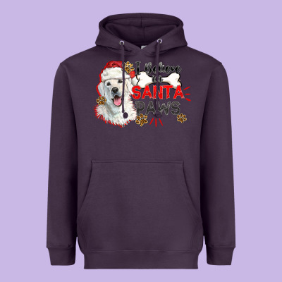 I Believe In Santa Paws Heavyweight Hoodie Designed By Cowgirlartshop
