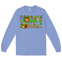 Colony Blue St. Patricks day lucky vibes Long Sleeve Tee - BundleAndBundleShop