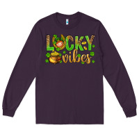 Plum St. Patricks day lucky vibes Long Sleeve Tee - BundleAndBundleShop