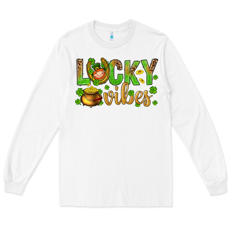 St. Patricks Day Lucky Vibes Long Sleeve Tee by BundleAndBundleShop | Teevron