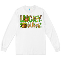 White St. Patricks day lucky vibes Long Sleeve Tee - BundleAndBundleShop