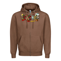 Chestnut Christmas Teacher Zipper Hoodie - NancyCooperArtShop